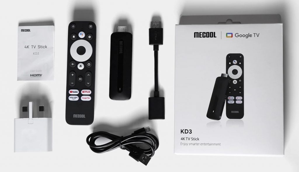 MECOOL KD3 4K Google TV Stick is a certified streaming media player
