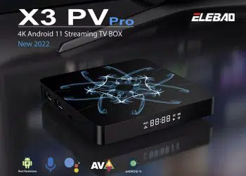 Elebao X3PV Pro S905W2 Android 11 TV Box with AV1 decoding