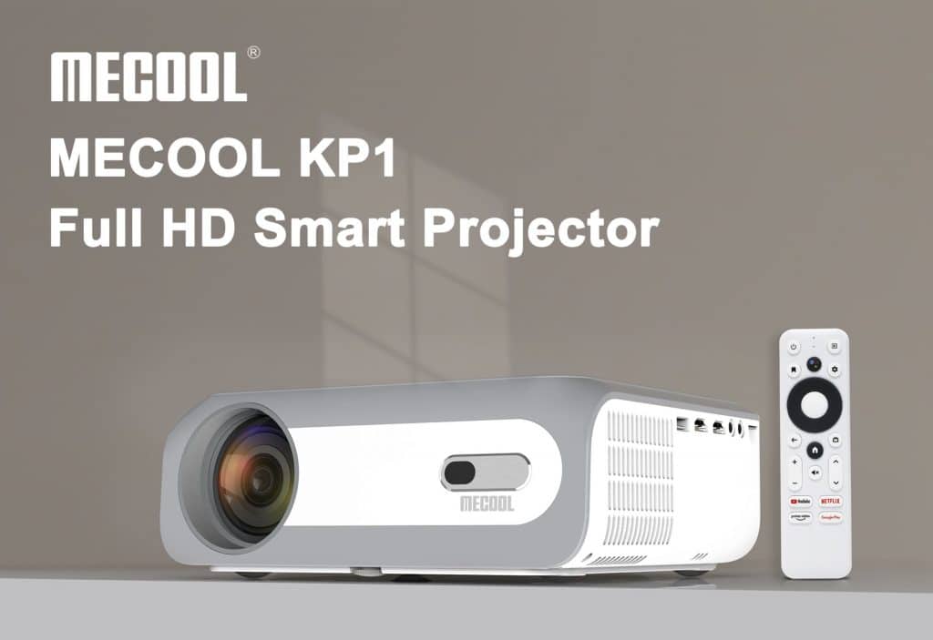 MECOOL KP1 is a Full HD smart projektor with MECOOL KD5 Stick