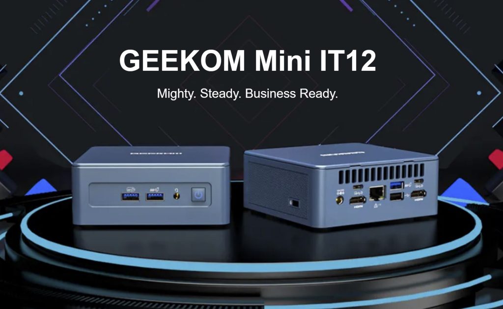 GEEKOM Mini IT12 Alder Lake Mini PC with 12 cores, i7-1260P or i5-1240P and two USB4