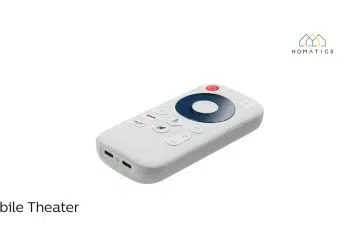 Homatics Mobile Theater is a pocket-sized portable Google TV device compatible with AR glasses