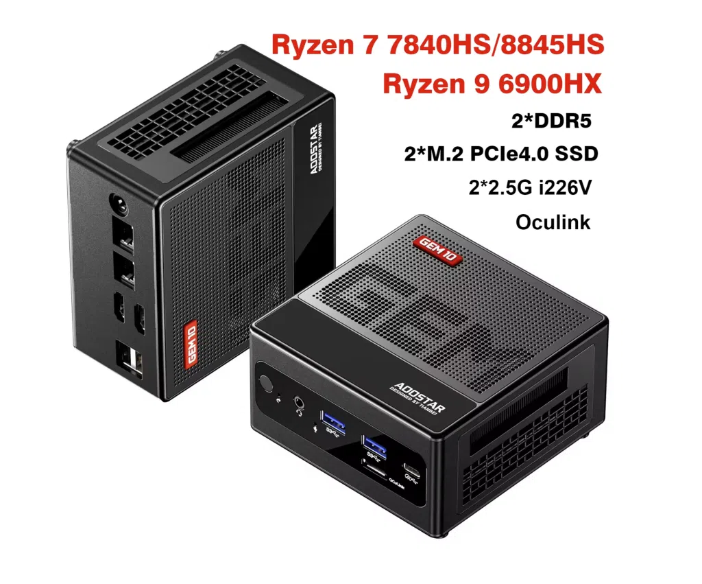 Mini PC SZBOX GEM12 con Ryzen 9 6900HX, Ryzen 7 7840HS o 8845HS