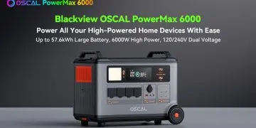 OSCAL PowerMax 6000 Portable 6000W Power Station for Home, Outdoor, and Emergency Use - Dual Voltage, Expandable Capacity, and Solar Charging