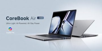 CHUWI CoreBook Air 14-inch Lunar Lake Copilot+ laptop in aluminum chassis